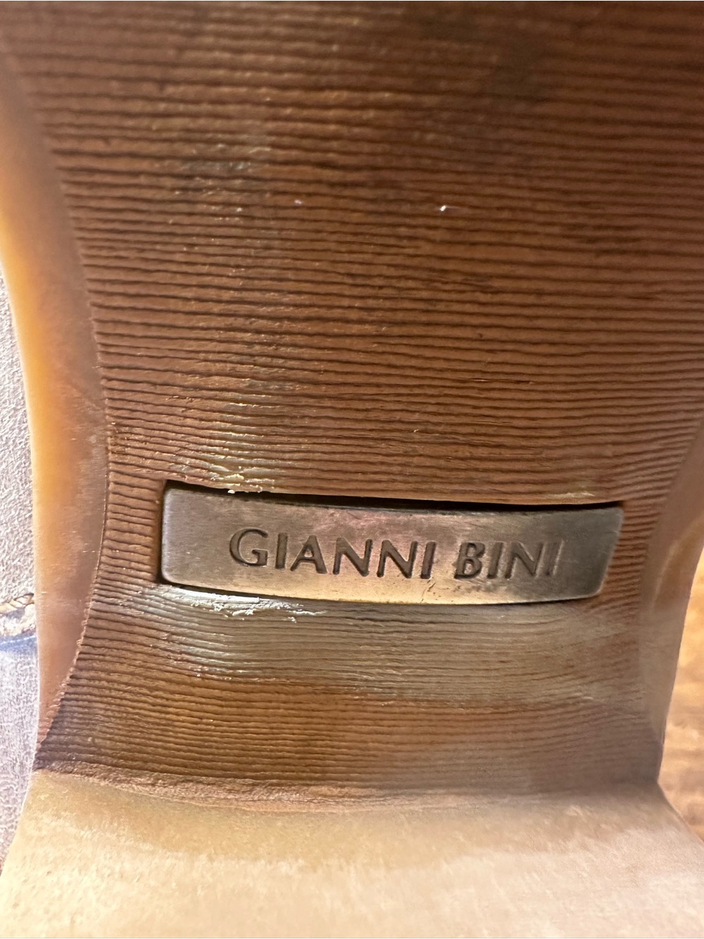 Tall Taupe Gianni Bini Leather Riding Boots - Picture 10 of 12